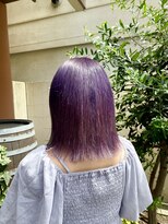 ココカラヘアー ニコ(cococara hair nico)&nbsp;パープル/ブリーチ/ハイトーン/切りっぱなしボブ/韓国風/透明感