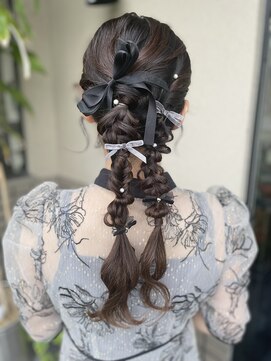 オウルヘアー(Owl hair) ツインアレンジ/リボンアレンジ/結婚式アレンジ
