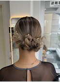 タイトヘアセット/アップヘア/ローポニー/結婚式ヘアセット