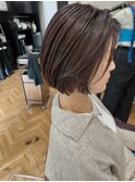 ウィービングカラーラベンダーピンクグラデーションボブ