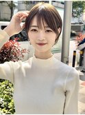 前髪カット＊イメチェンショートボブ＊カーキグレージュ