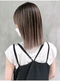 ミディアム顔周りレイヤー前髪カットブリーチ_ba349241