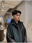 秋冬パーマニュアンス黒髪センターパート