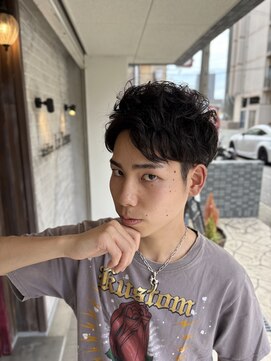 アトリエルタン 堺店(atelier Le Temps) メンズショート×アップバングパーマ