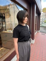 ニコ(NICO)&nbsp;ハイライトカラーグレージュ×ウルフカット0829