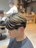 MEN'Sカット(センターパート)+1ブリーチメッシュ+眉毛カット ￥12320
