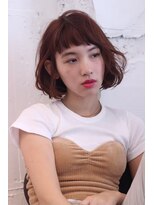 ブラウヘアアンドケア(care) 暖色系カラー×オン眉ボブ