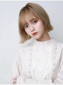 【髪質改善新宿】切りっぱなし韓国ボブxベージュカラー