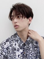 スペインカール韓国マッシュスパイキーショートブルーブラック40