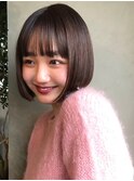 ぱつっとボブ/前下がりボブ/前髪カット