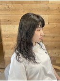 ロングパーマ ニュアンスカラー