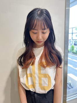 バディヘア ルーツ(BUDDY HAIR ROOTS) インナーカラー/韓国ヘア/艶/透明感/ロング/オレンジピンク