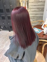 ヲタク(wotaku.)&nbsp;レッドカラーワインレッドボルドーカラーブリーチなしカラー艶髪