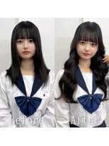 あるじゃんすー 天神店 コリアンブラック#シールエクステ#レイヤーカット#韓国#