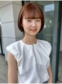 丸みボブ ぱっつん前髪 ブリーチなしダブルカラー【天神大名】