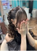 髪りぼんハーフツイン