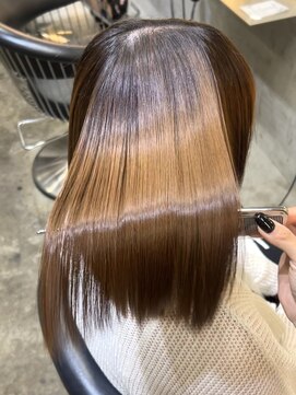 ロンド 表参道店(Lond) くびれヘア/アプリコットオレンジ/ボブ/髪質改善/縮毛矯正