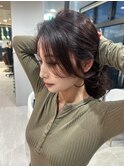 小顔見え顔周りカット×長め前髪