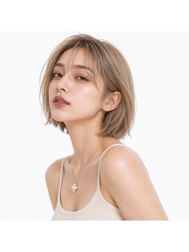 キャロル(CAROL) ミルクティーベージュ×抜け感ボブ。