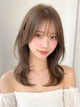 ベル 新宿(Belle) くびれレイヤーレイヤーウルフ韓国風レイヤーカットグレージュ