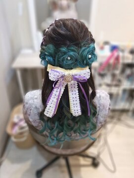 ヘアセットサロン ミント(Hair set salon MINT) レースアップ×お花ハーフアップ