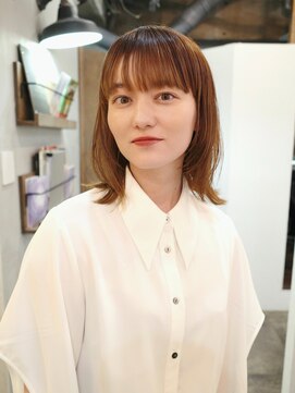 ロア ヘアーコーディネート 四条烏丸店(LoRE hair coordinate) 顔まわりレイヤー×ミディアムスタイル／リオン