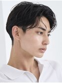 センターパートニュアンスパーマガイルヘアコンマヘア黒髪