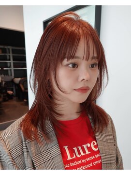 シキ オルガン 大宮(siki ORGAN) ハーフブリーチ 暖色ベージュ レイヤーカット