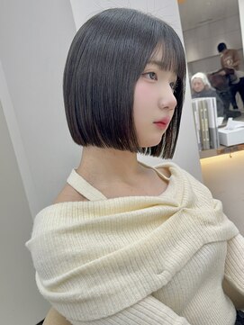 ロンドソレイユ 池袋(Lond soleil) ウェーブミディアムメルティカラー×ブリーチなしボブ韓国[池袋]