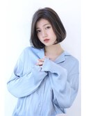 ナチュラルボブの暗めアッシュ