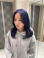 ロンドシェリ 仙台(Lond Cheri)&nbsp;ネイビーブルーウルフ髪質改善ケアブリーチレイヤーカット仙台