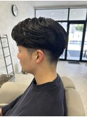 毛流れニュアンスカールorフェザーパーマ x フェード