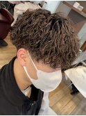 メンズ波巻きスパイラルパーマシャドウパーマ緩めマッシュウルフ