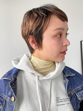 ヘアー アイス 御器所本店(HAIR ICI) 20代30代秋冬暗髪カラーレイヤーボブパーマ小顔ショート