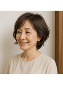 ミセスナチュラルショートボブ 30代 40代 50代 60代 髪質改善