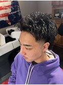 マレットヘア　アイロンパーマ　メンズヘアスタイル　本厚木駅
