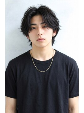 ブランニュー オーバー 難波店(Brandnew over) 【Brandnew】センターパート_メンズカット_フェザーパーマ