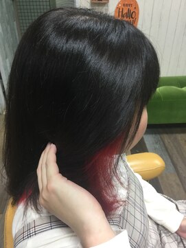 ヘアースペース 練馬店(hair space COCO) 白髪を染めてレッドのインナーカラー