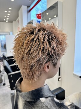 オーシャントーキョー 仙台(OCEAN TOKYO) スパイキーショートピンクベージュグリースツヤブリーチ