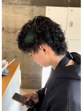 メンズギフト(men's GIFT) ツーブロック波巻きスパイラルパーマメンズマッシュウルフ