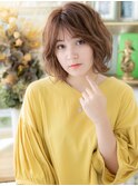 透け感くせ毛風外ハネミディアムウルフヘアh3戸頭20代30代40代