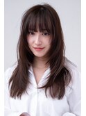 ミディアムレイヤー/20代30代大人かわいい/オリーブグレージュ