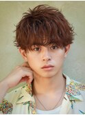 フェザーショート波巻きパーマラウンドマッシュフェザーパーマ