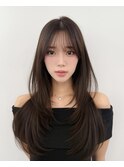 韓国ヘア　透明感カラー　2wayバング  レイヤーカット   顔周り
