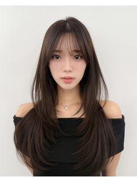 アマトウキョウ アユンチェ(AMA TOKYO×AYUNCHE) 韓国ヘア　透明感カラー　2wayバング  レイヤーカット   顔周り