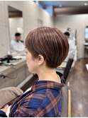 ピンクベージュ刈り上げショート【千葉駅美容室ROY高橋宏太郎】