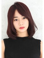 パティオン(PATIONN)&nbsp;ナチュラルピンクでキュート感オルチャン風小悪魔ミディアムボブ