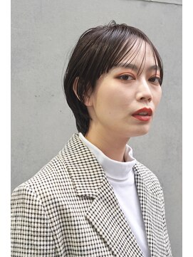 レンジシ オモテサンドウ(RENJISHI omotesando) シースルーバンクの束感ショート　グレーベージュ