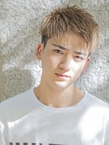 小久保☆マニッシュ短髪パーマサファイアブルーカーキベージュ