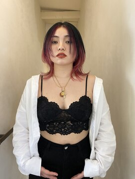 サロウィン 那覇店(SALOWIN) ブリーチ縮毛矯正くびれマッシュウルフレイヤークラゲヘアー